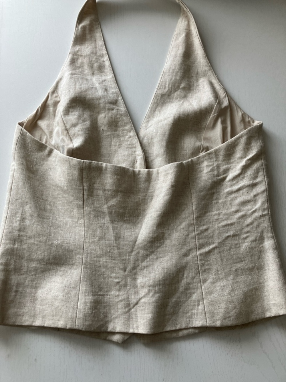 Mango Boreli Linen Halter Vest (Size Medium) - Picture 6 of 12